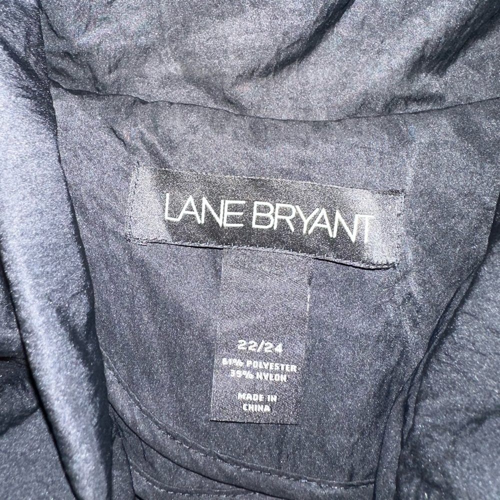 Lane Bryant Black Collared Rain Jacket Women’s Size 22/24 Zip Up Waterproof - Picture 3 of 9